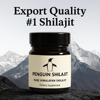 penguin himalayan shilajit with mountains in backdrop 